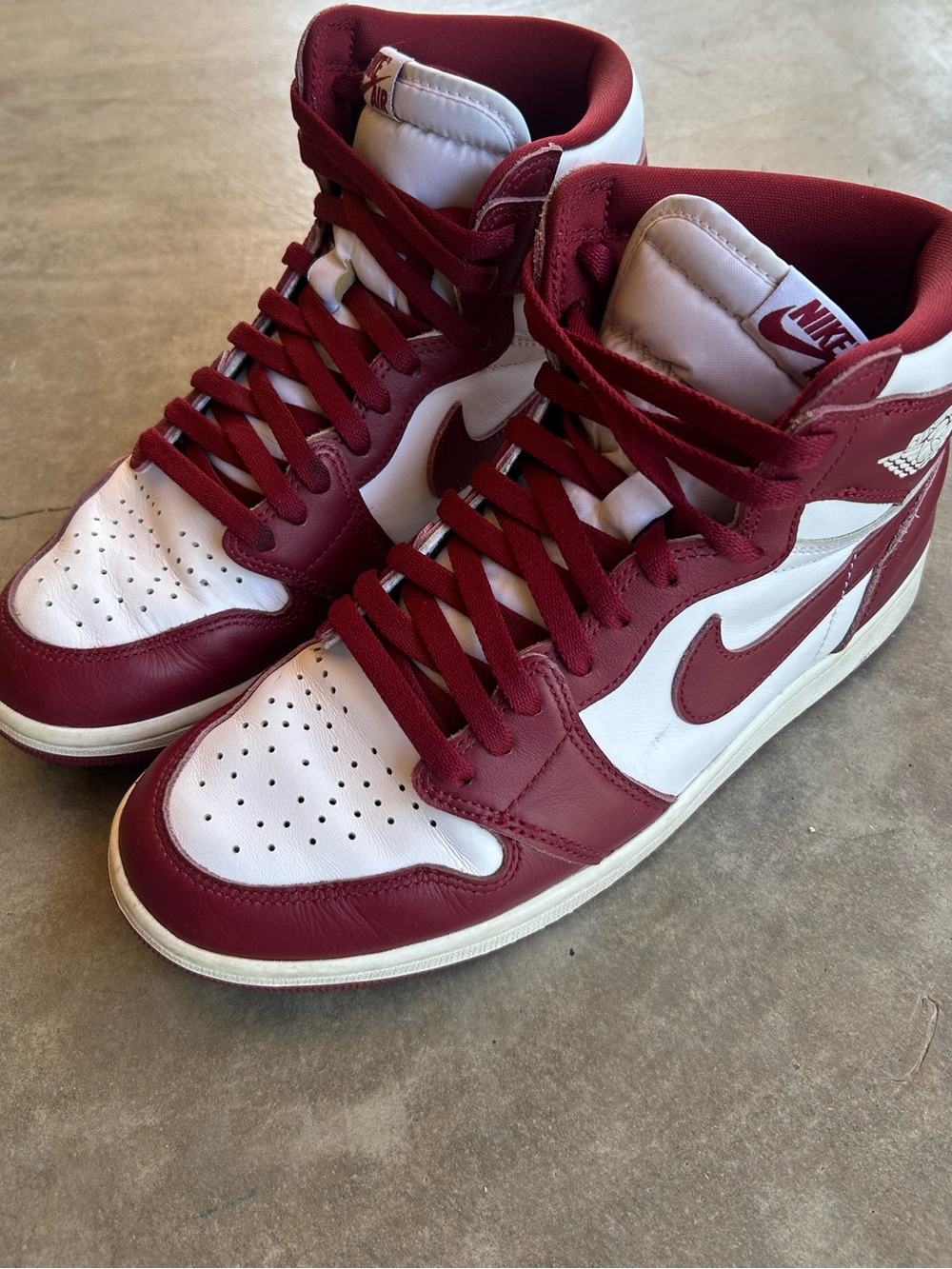 Nike High-Top Sneakers - White and Burgundy